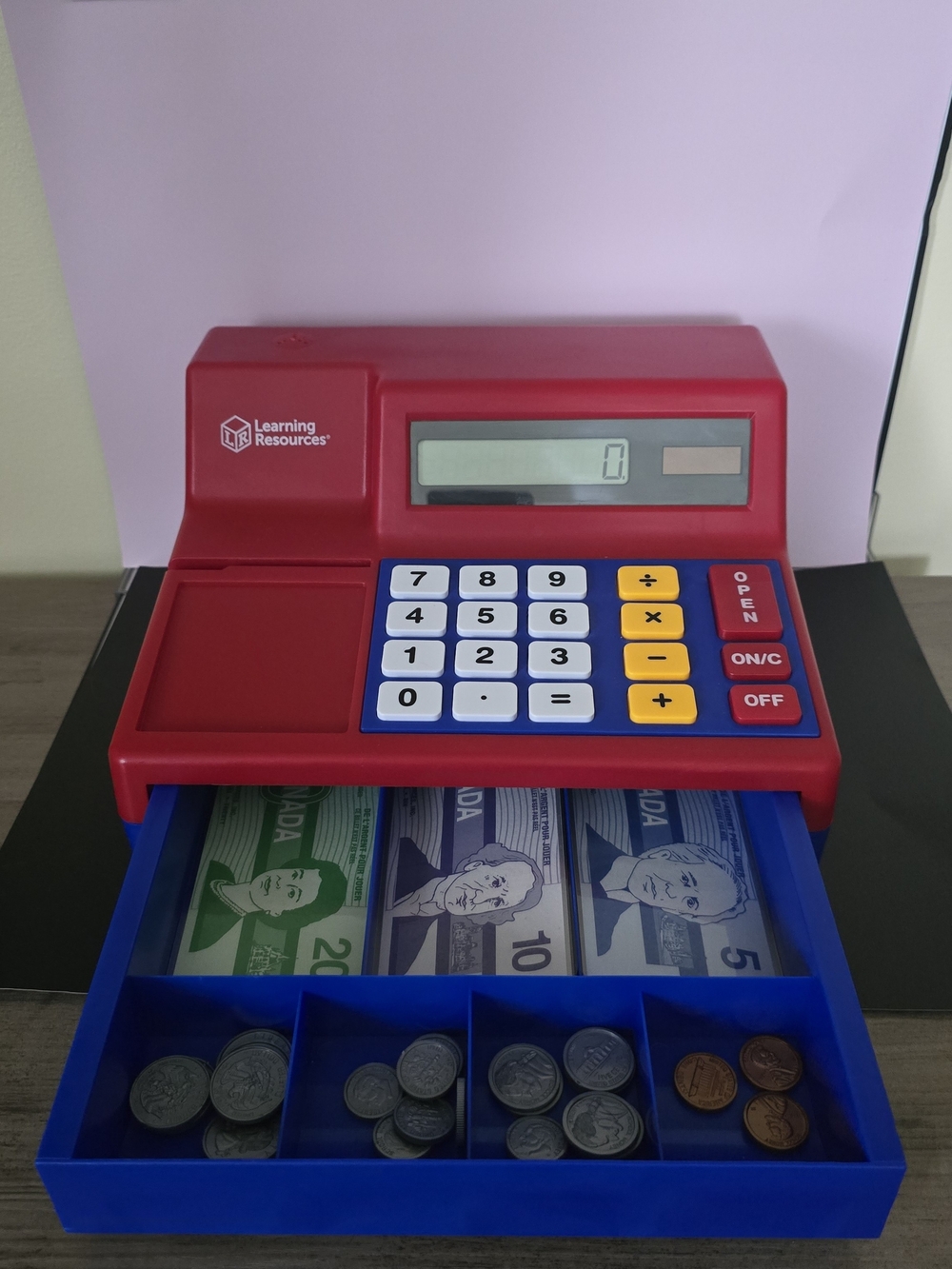 Vintage LEARNING RESOURCES Red & Blue Kids Cash Register